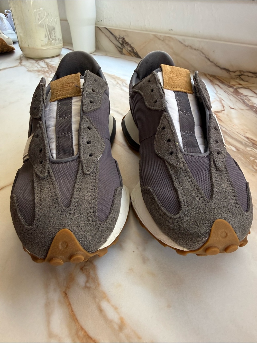 Women’s / Men’s Gray and Tan Athletic Sneakers - Casual Comfort New Balance